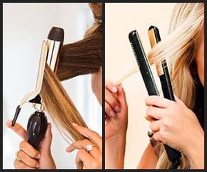Styling Hair With Curling Iron & Flat Iron